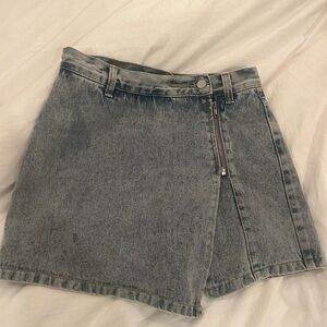 cloud ten wrap jean skirt